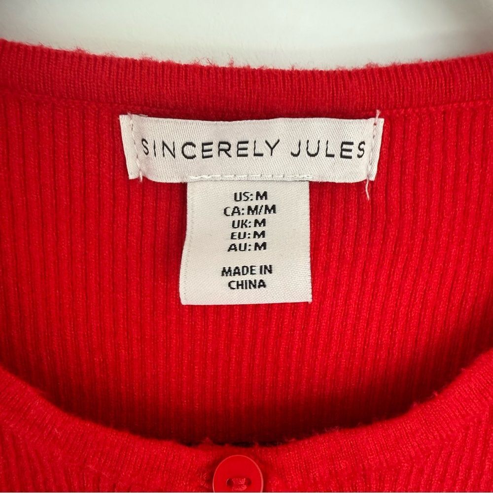 Sincerely Jules Red Ribbed Button Front Tank Top - Picture 2 of 7
